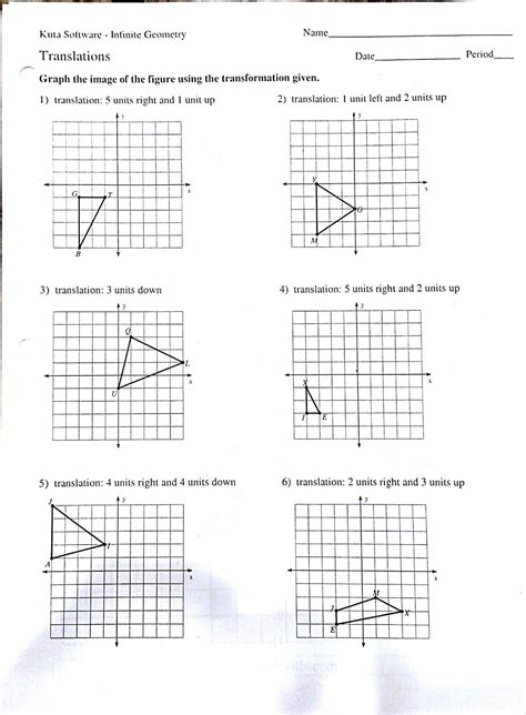 Worksheet by Kuta Software LLC. . 8th grade math transformations worksheet pdf